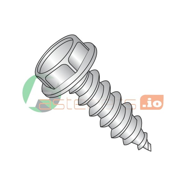 Newport Fasteners Sheet Metal Screw, #14 x 5/8 in, 18-8 Stainless Steel Hex Head Hex Drive, 1500 PK 201200 - main